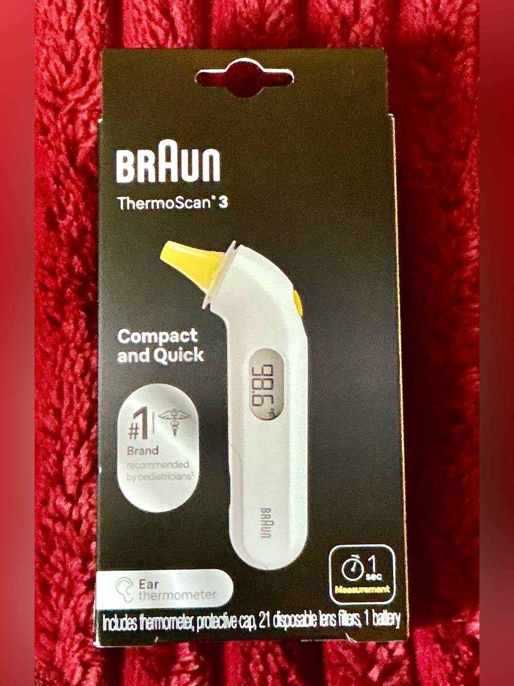 Braun ThermoScan 3 Ear Thermometer - White with Yellow Tip